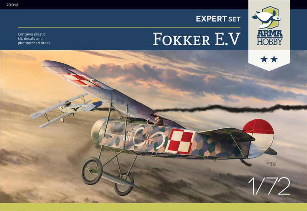 Arma Hobby 1/72 70012 Fokker E.V German WW1 Fighter Expert Set Plastic Kit