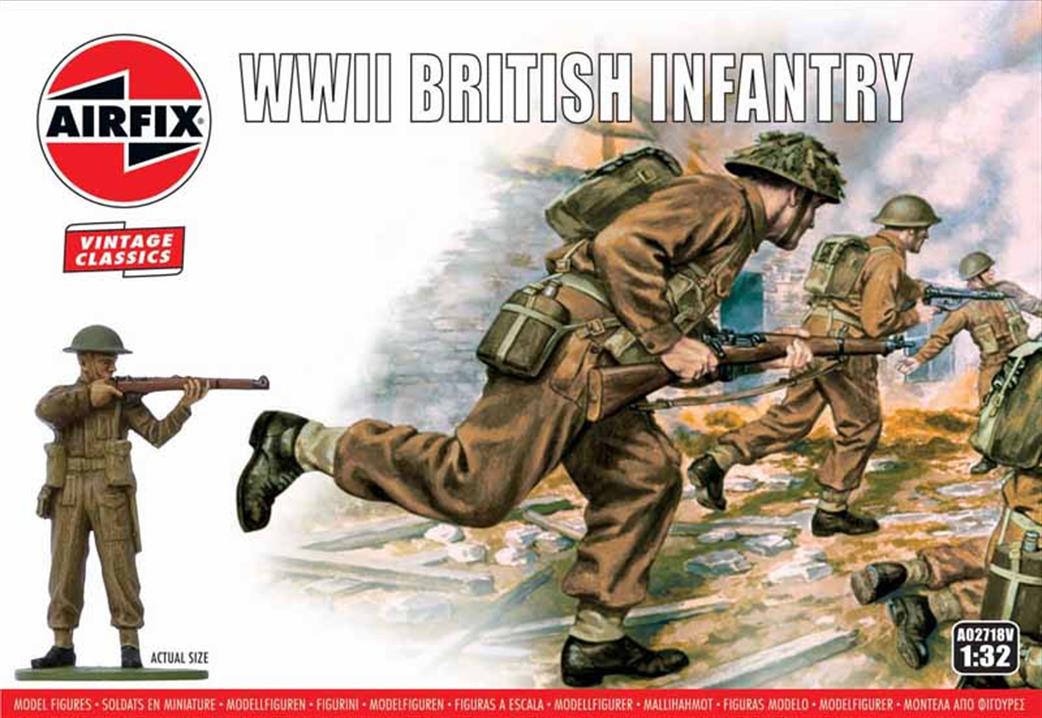 Airfix 1/32 A02718V British World War 2 Infantry Plastic Figure Set