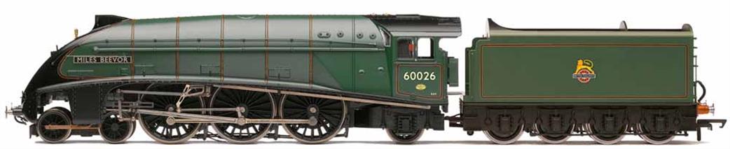 Hornby OO R3522 BR 60026 Miles Beevor Gresley Streamlined A4 Class 4-6-2 BR Lined Green Early Emblem
