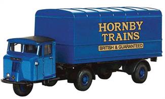 Hornby Centenary CollectionModel of a Scammell mechanical horse with van trailer in blue livery lettered for Hornby Trains.