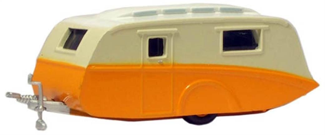 Oxford Diecast 1/76 76CV001 Caravan Orange & Cream