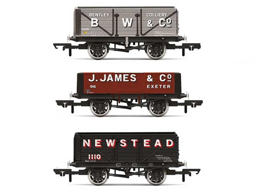 Hornby OO R60103 Private Owner Wagons Triple Pack BW&Co Bentley Colliery, J.James & Co Exeter, Newstead Colliery