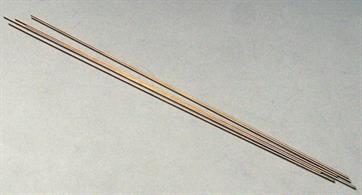 1mm diameter brass rod. Pack of 9 lengths each 305mm.