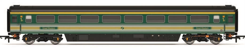 Hornby R40232 First Great Western 41131 Mk3 TFO First Class Coach c.2002 FGW Green With Gold Stripes Fag Packet OO