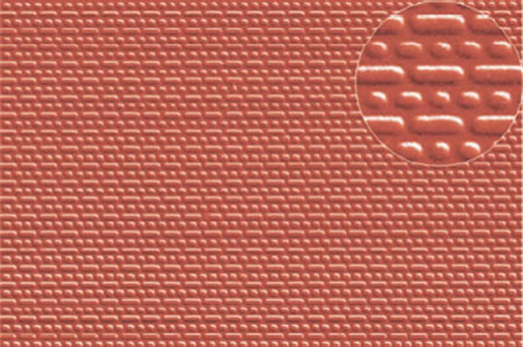 Slaters Plastikard N 0402 English Bond Brick Walling 2mm Scale Embossed Plasticard Red