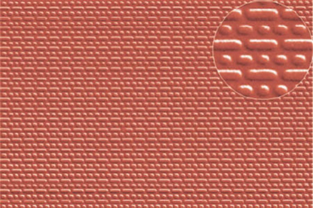 Slaters Plastikard N 0402 English Bond Brick Walling 2mm Scale Embossed Plasticard Red