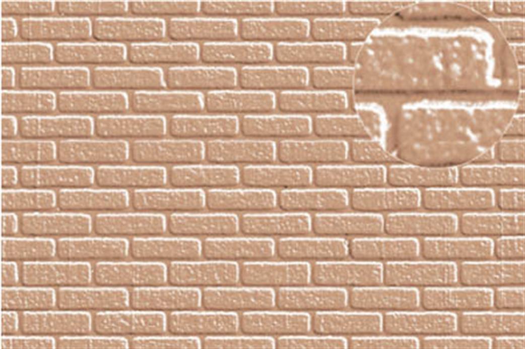 Slaters Plastikard O Gauge 0406 Brick Walling 7mm Scale Embossed Plasticard Grey