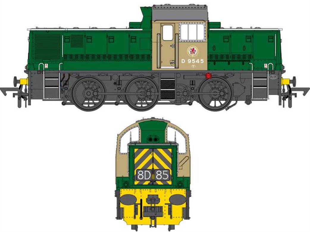 Heljan 1413 BR D9545 Class 14 Diesel Hydraulic Locomotive BR Green OO