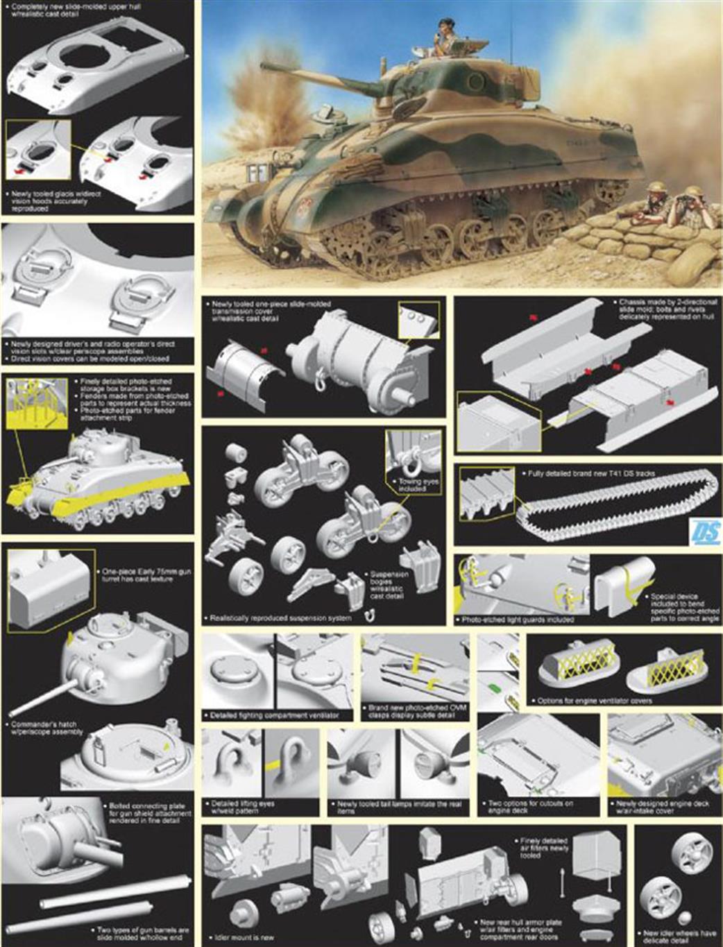 Dragon Models 1/35 6447 Allied El Alamein Sherman Tank Kit