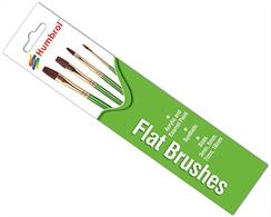 Humbrol Flat Brush Pack of 4 Brushes AG4305