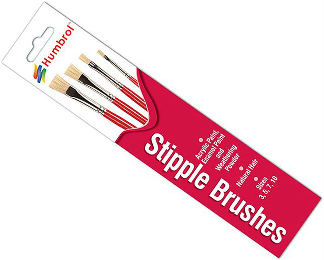 Humbrol  AG4306 Stipple Brushes Pack of 4 Paint Brushes