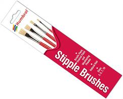Humbrol Stipple Brushes Pack of 4 Paint Brushes AG4303Natural Hair