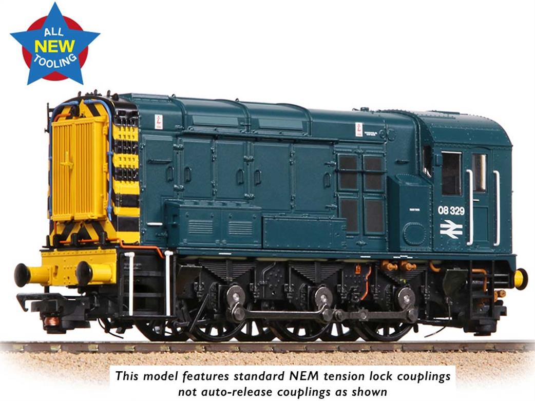 Bachmann OO 35-925 BR 08329 Class 08 0-6-0 Diesel Shunter Blue with Wasp Stripes