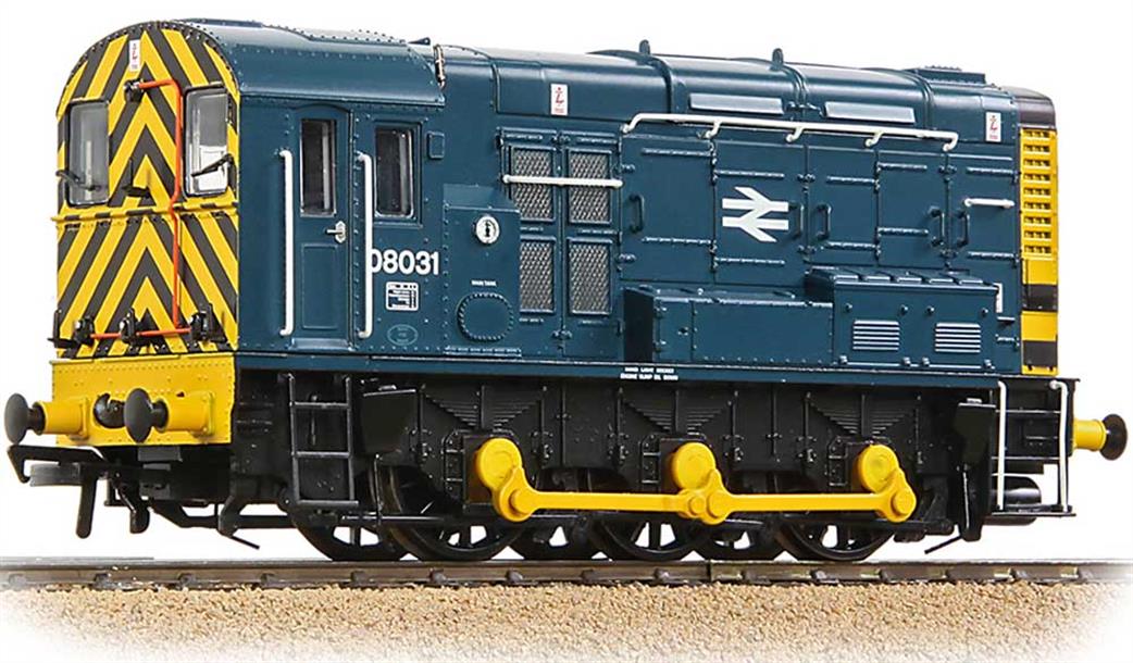 Bachmann OO 32-115C BR 08031 Class 08 0-6-0 Diesel Shunter Blue with Wasp Stripes