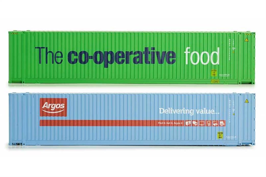 Dapol OO 4F-028-001 45 Foot Hi-Cube ISO Containers Argos & Co-operative Pack of 2