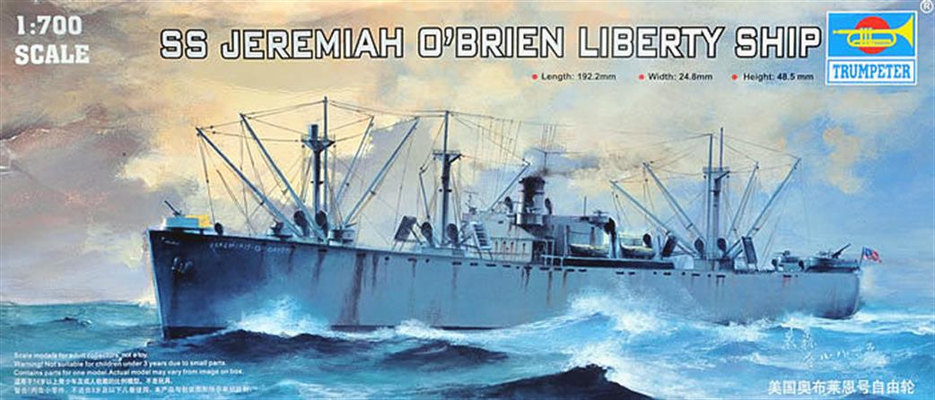Trumpeter 05755 SS Jeremiah O'Brien D-Day WW2 Liberty Ship 1/700