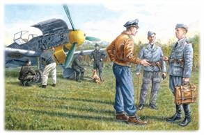 German Luftwaffe Ground Personnel (1939-1945)The kit includes seven figures – three pilots and four mechanics of WWII German Luftwaffe