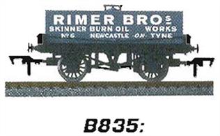 Model ofï¿½a rectagular tank wagon in service with Rimer Bros. of Newcastle on Tyne