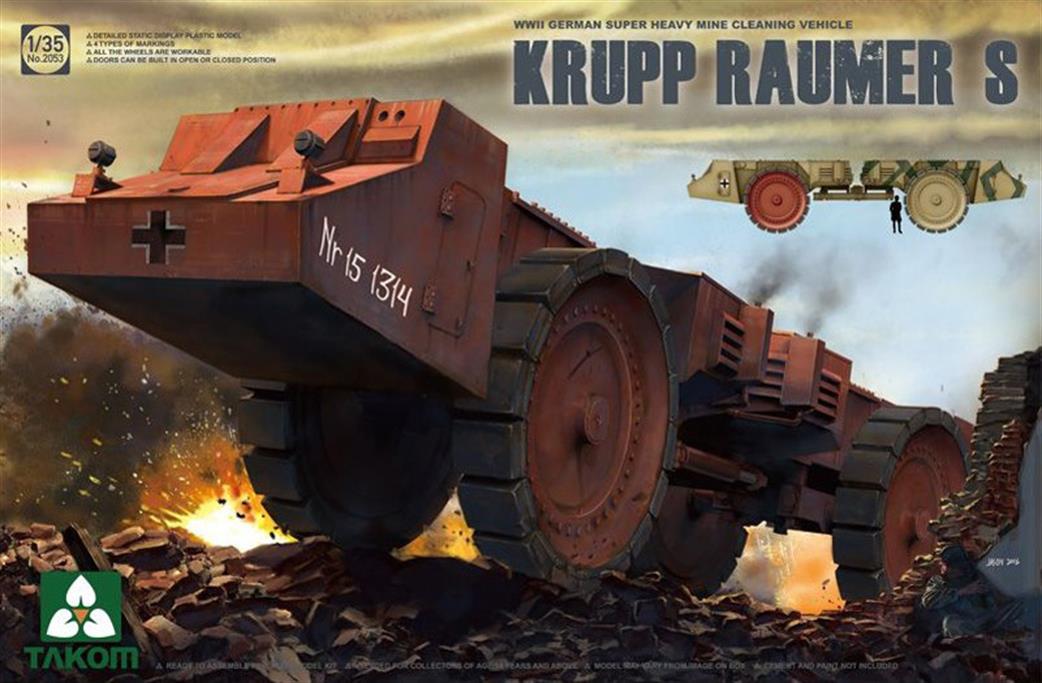 Takom 1/35 02053 Krupp Raumer S Mine Clearing Vehicle Plastic Kit