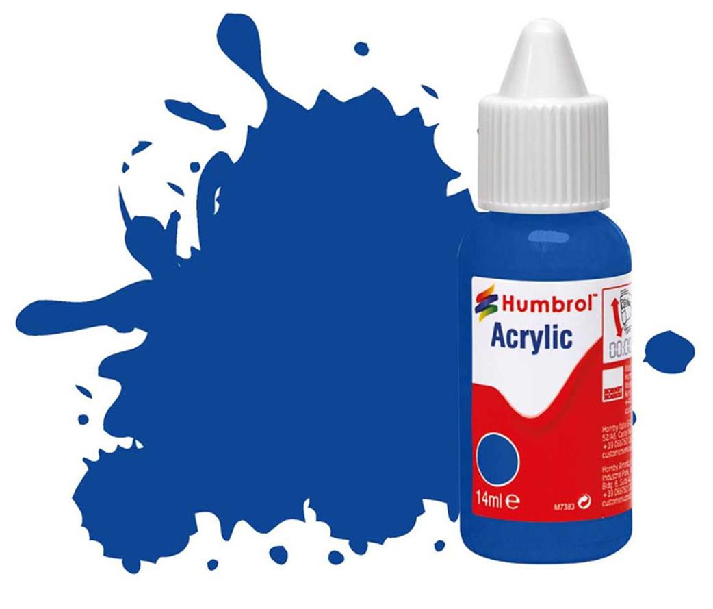Humbrol  DB0014 14 French Blue Gloss 14ml Acrylic Paint Dropper Bottle