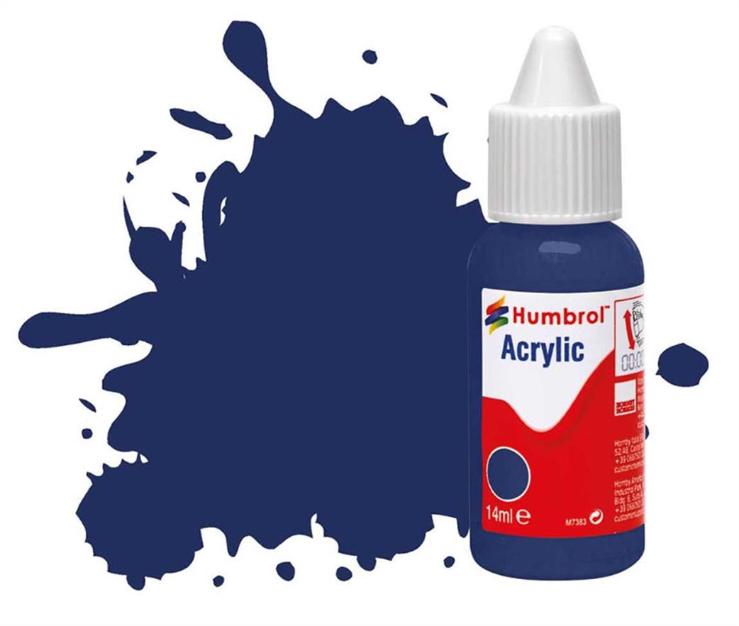 Humbrol  DB0015 15 Midnight Blue Gloss 14ml Acrylic Paint Dropper Bottle