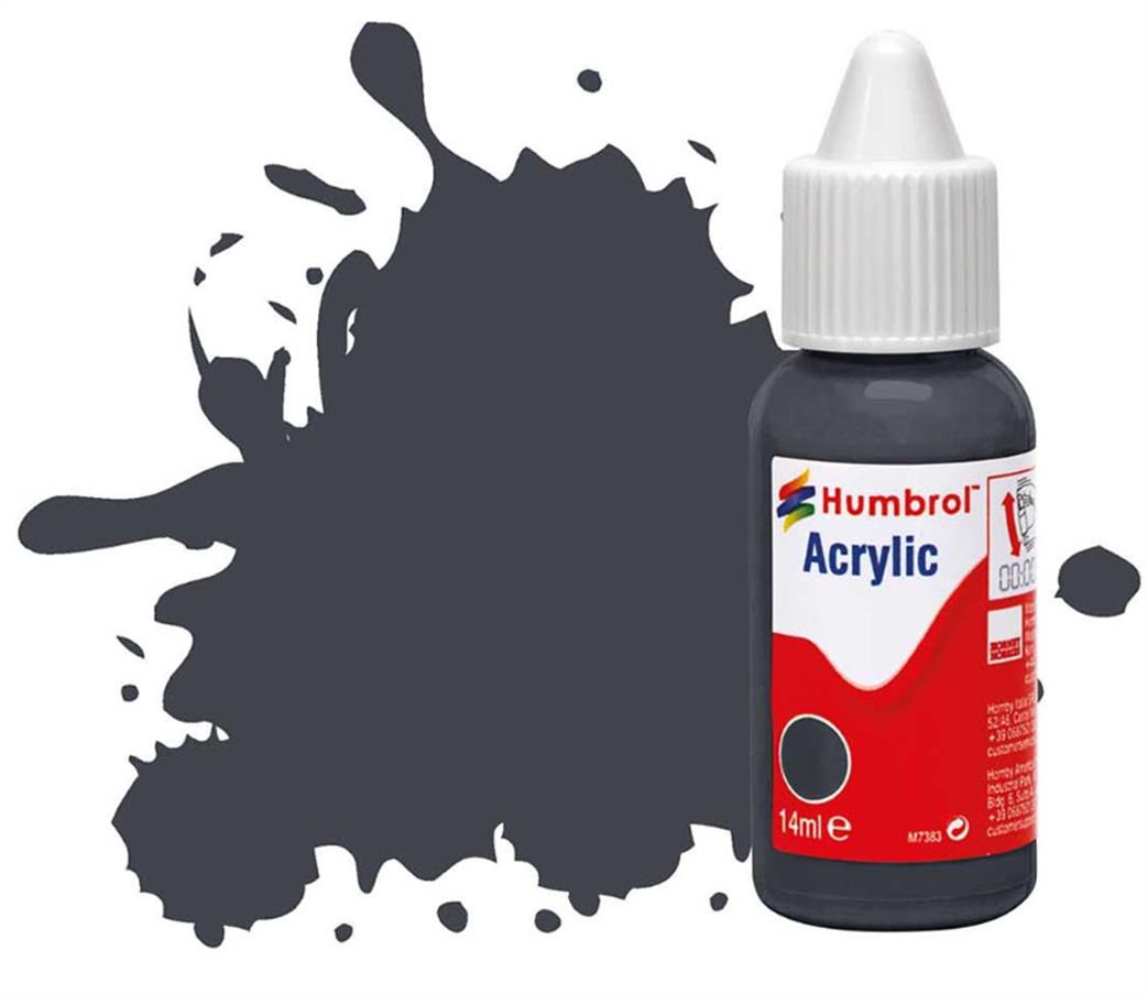 Humbrol  DB0032 32 Dark Grey Matt 14ml Acrylic Paint Dropper Bottle