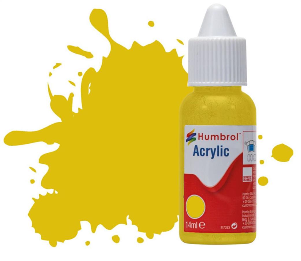 Humbrol  DB0081 81 Pale Yellow Matt 14ml Acrylic Paint Dropper Bottle