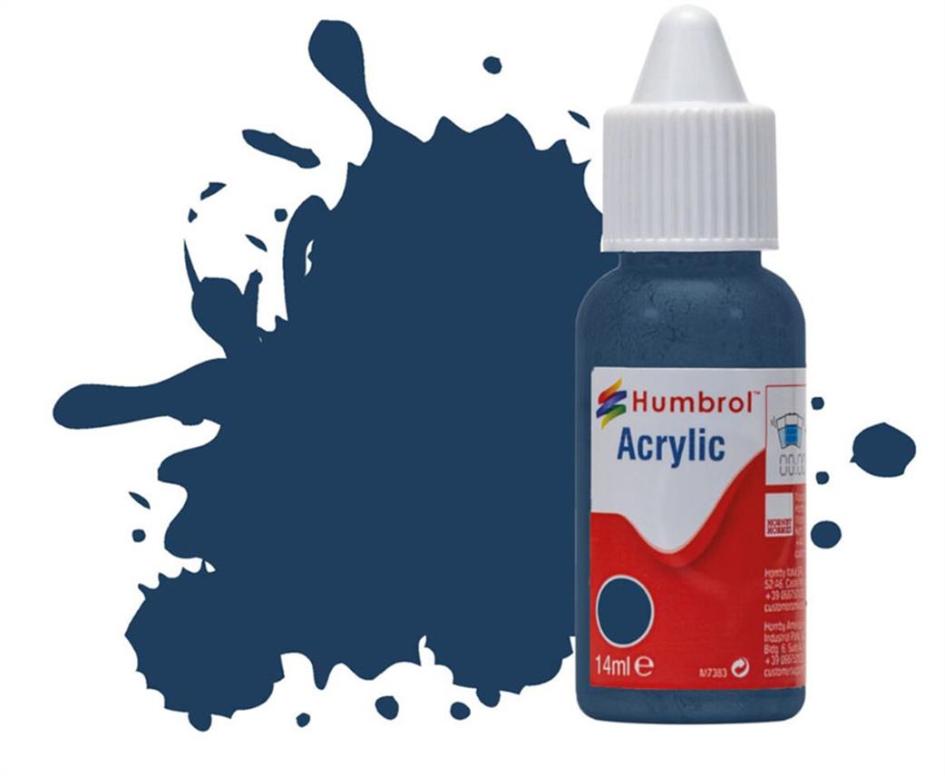 Humbrol  DB0104 104 Oxford Blue Matt Acrylic Paint 14ml Dropper Bottle