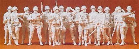 Detailed unpainted plastic miniature figures