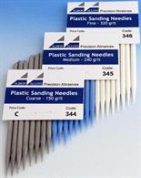 Albion Alloys 344 Plastic Sanding Needles Coarse 150 Grit Pack of 8
