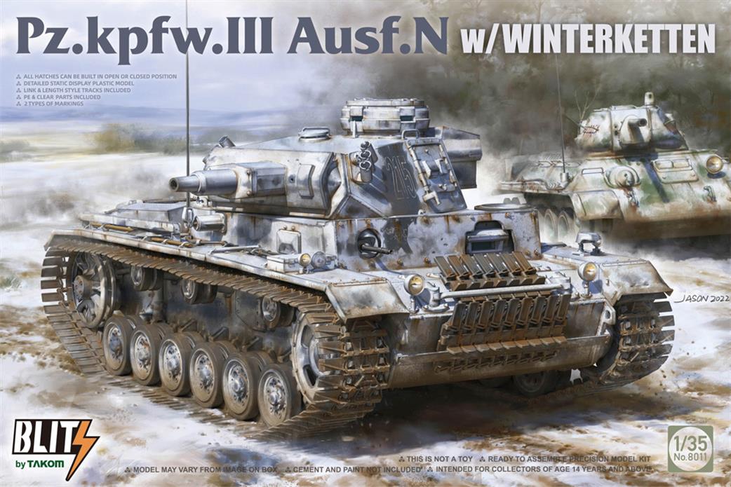 Takom 1/35 08011 Blitz German Pz.kpfw.III Ausf M with Winterketten Plastic Kit