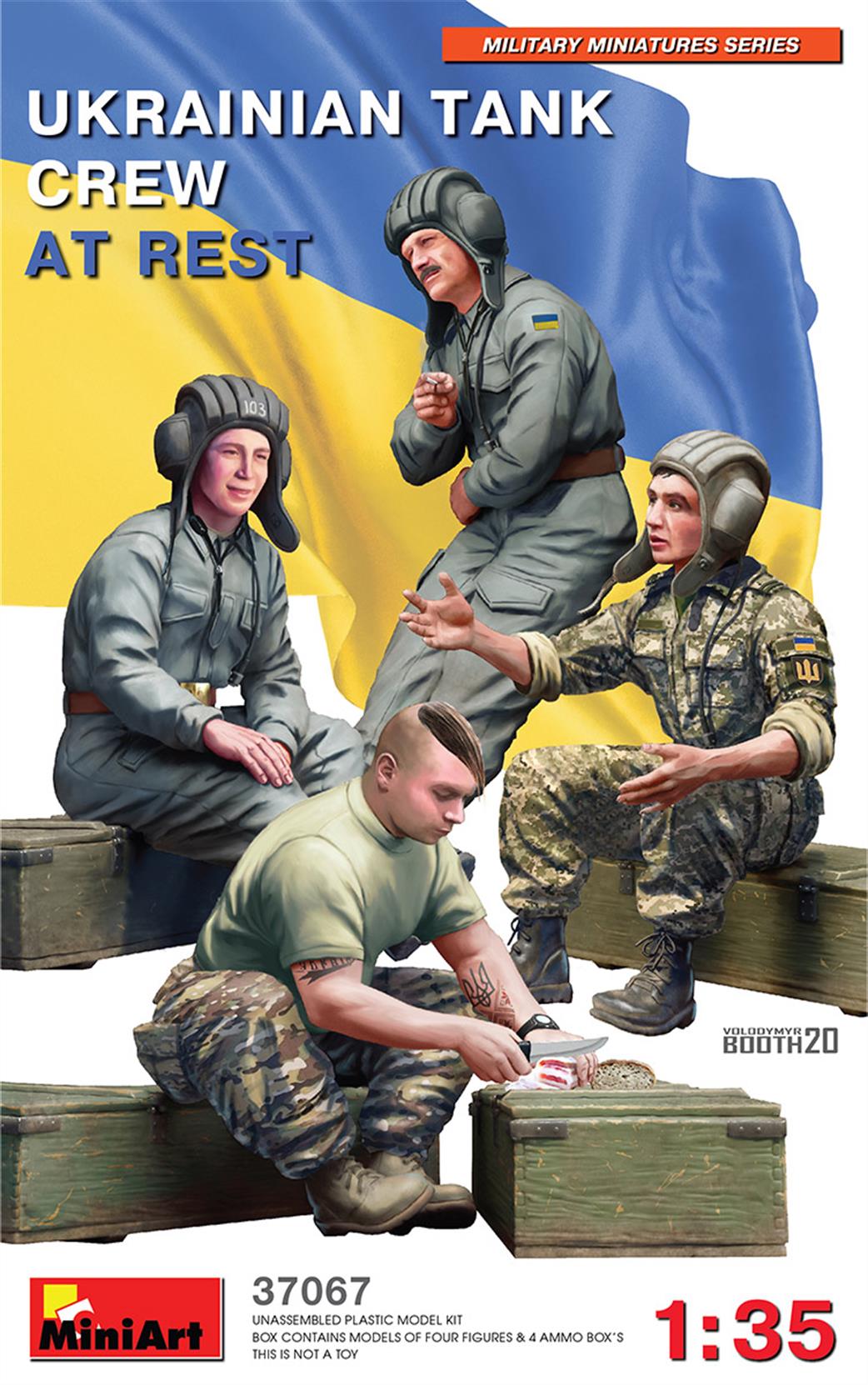 MiniArt 1/35 37067 Ukrainian Tank Crew At Rest Four Ready To Assemble And Paint Figures