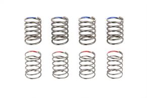 Tune up the strut suspension of the SW-01 chassis with this spring set, which includes four each of soft and hard coil springs. 