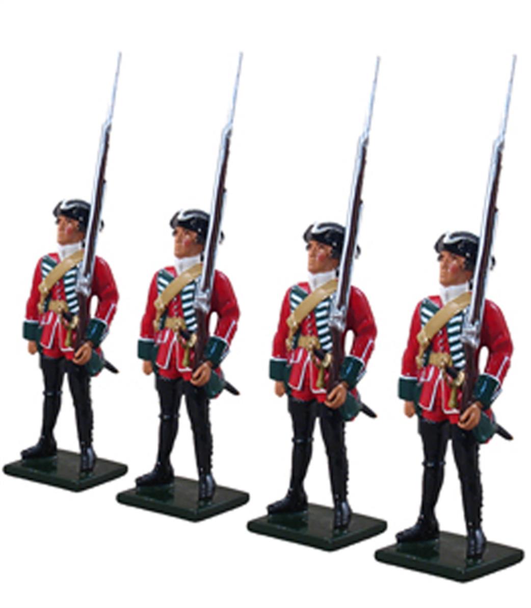 WBritain 1/32 47007 British 45th Regiment Centre Company Set 1754-1763 4 Piece Set