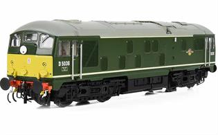New retooled model of the Derby type 2 BR class 24//0 locomotives featuring a new chassis able to represent the various arrangements of fuel and water tanks fitted to these locomotives.This model of D5036 is finished in green livery with small yellow warning panels.
