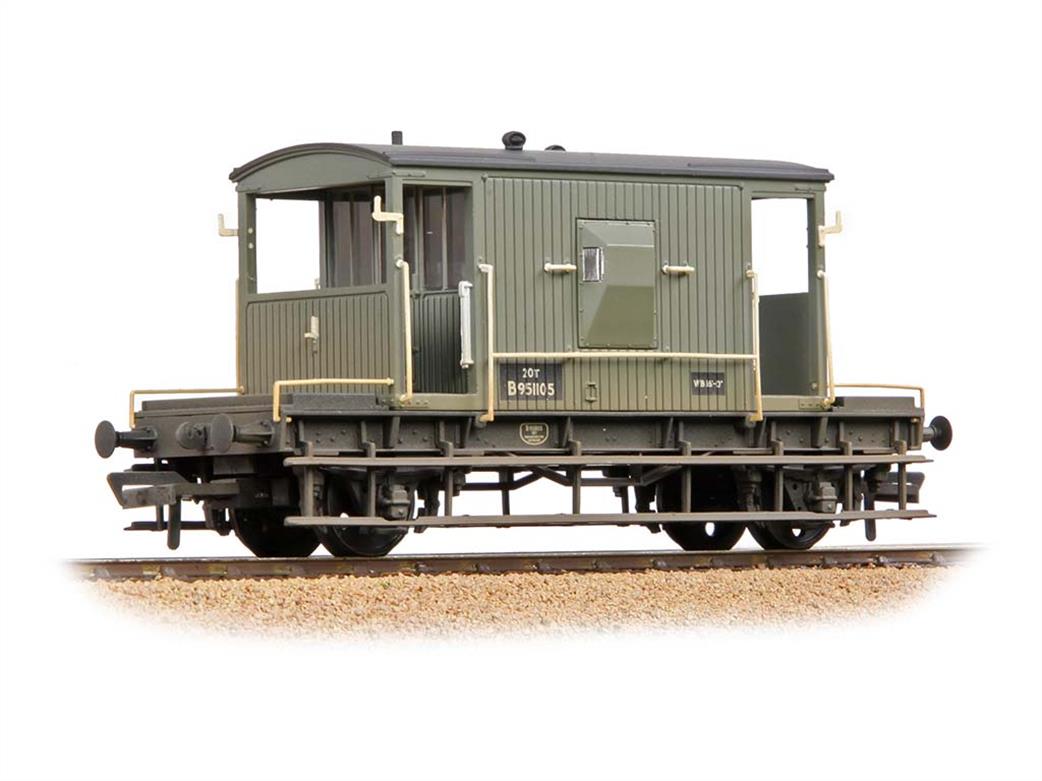 Bachmann OO 37-528F BR 20ton Goods Train Guard Brake Van Grey Weathered