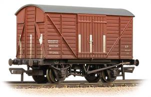 A good model of the BR design shock-absorbing covered box van with planked body.The side mounted shock absorbers allowed the body limited movement end-to-end, offering protection for the load from the sudden jolts of shunting.