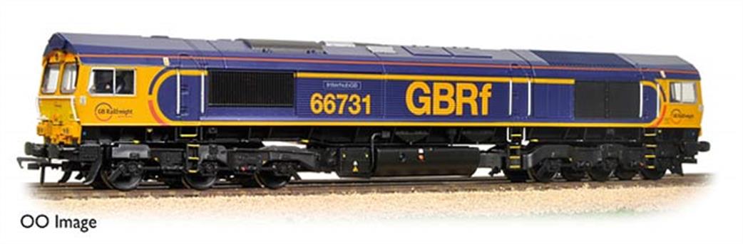 Graham Farish N 371-396 GBRf 66731 Class 66 Low Emisions Version GBRf InterhubGB Livery Class 66 Diesel Malcolm Rail Livery