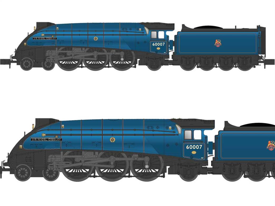 Dapol N 2S-008-017 BR 60007 Sir Nigel Gresley A4 Class Streamlined 4-6-2 BR Express Blue Early Emblem as Preserved