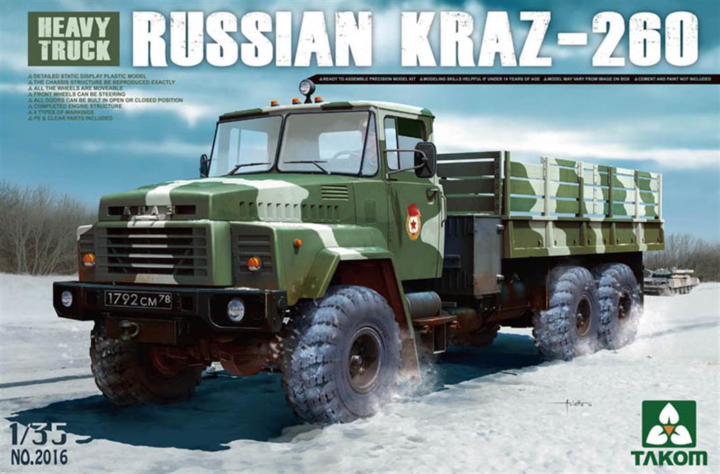 Takom 2016 Russian KrAZ-260 Truck Kit 1/35