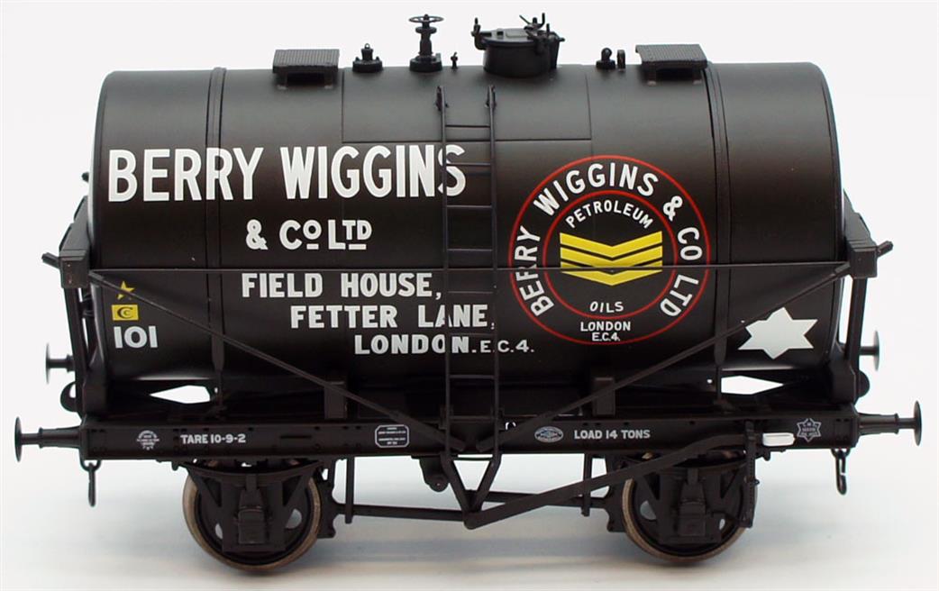 Dapol Lionheart Trains O Gauge LHT422 Berry Wiggins 14-Ton Class B Oil Tank Wagon Black 106