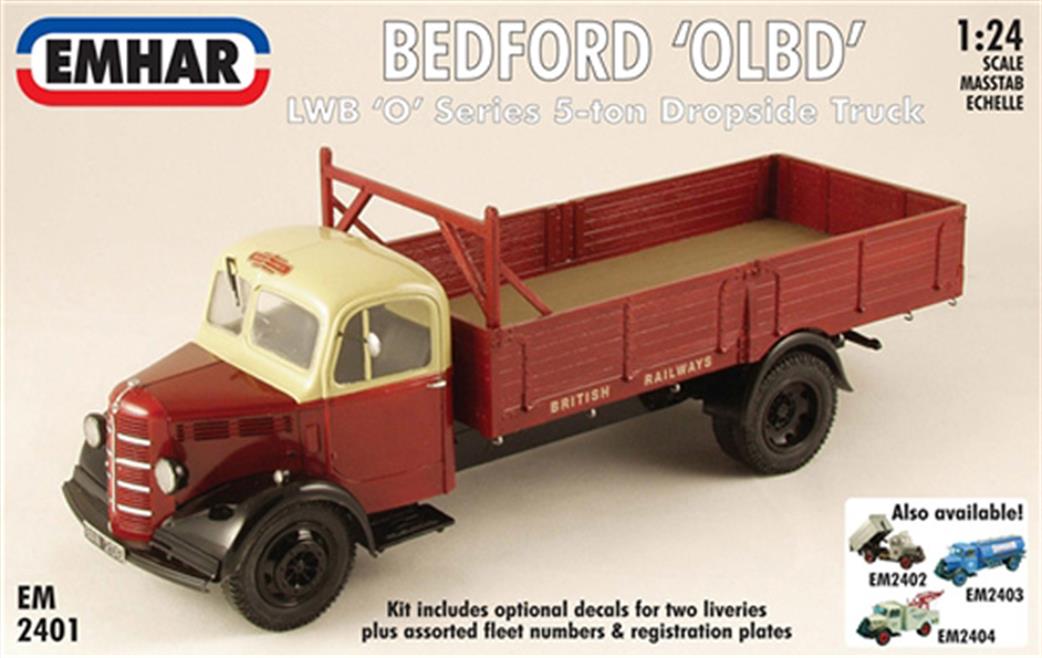 Emhar 1/24 2401 Bedford OLBD Type Dropside Long Wheel Base Lorry Kit