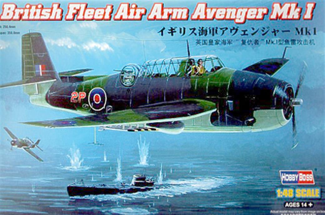 Hobbyboss 1/48 80331 Royal Navy Fleet Air Arm Avenger Mk 1 WW2 Plastic Kit