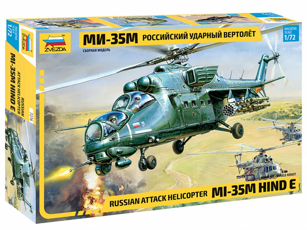 Zvezda 1/72 7276 Mil Mi-35M Hind E Russian Attack Helicopter Plastic Kit