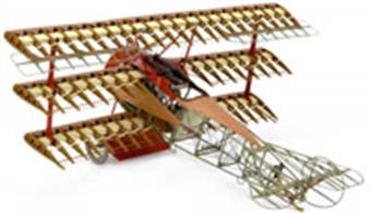 This is a new 1/16th large scale wooden kit of the German WW1 Fokker Dr.I  Triplane of the Red Baron will delight . Measurements are... Wingspan: 450mm - 17.72'' Length: 360mm - 14.17'', Height: 184mm - 7.24'' 