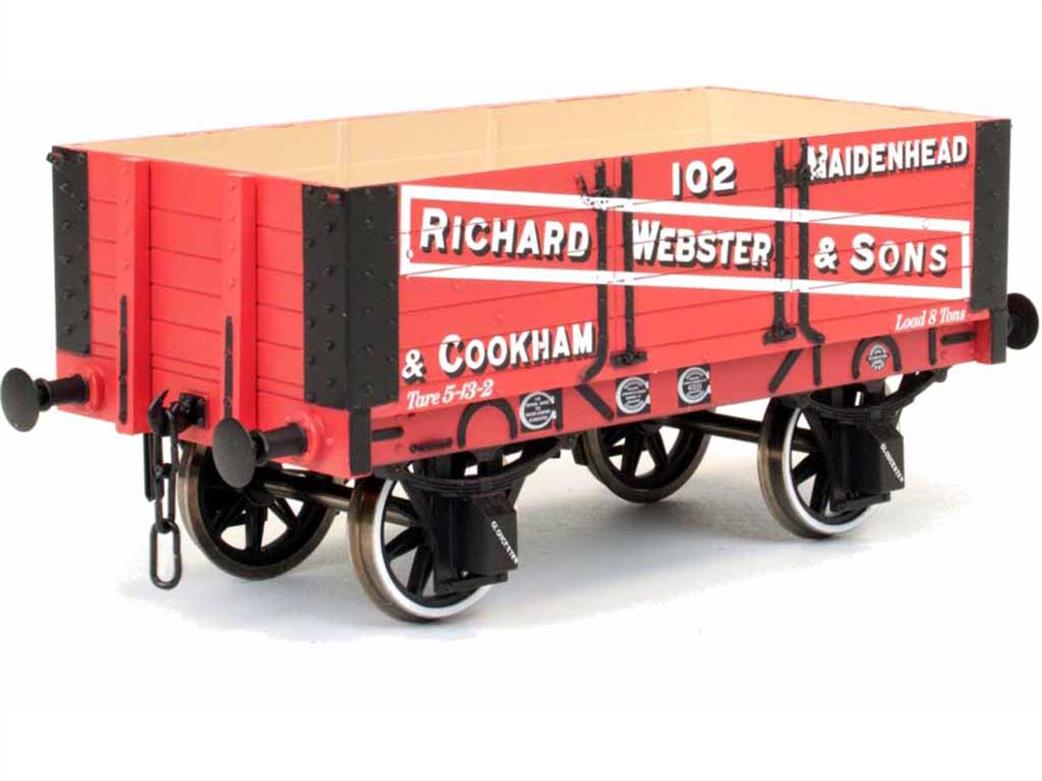 Dapol O Gauge 7F-052-002 Richard Webster & Sons, Maidenhead 5 Plank Wagon 102 RCH 1887 Design