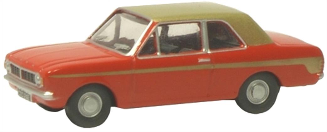 Oxford Diecast 1/76 76COR2006 Ford Cortina MkII Red/Gold Racing
