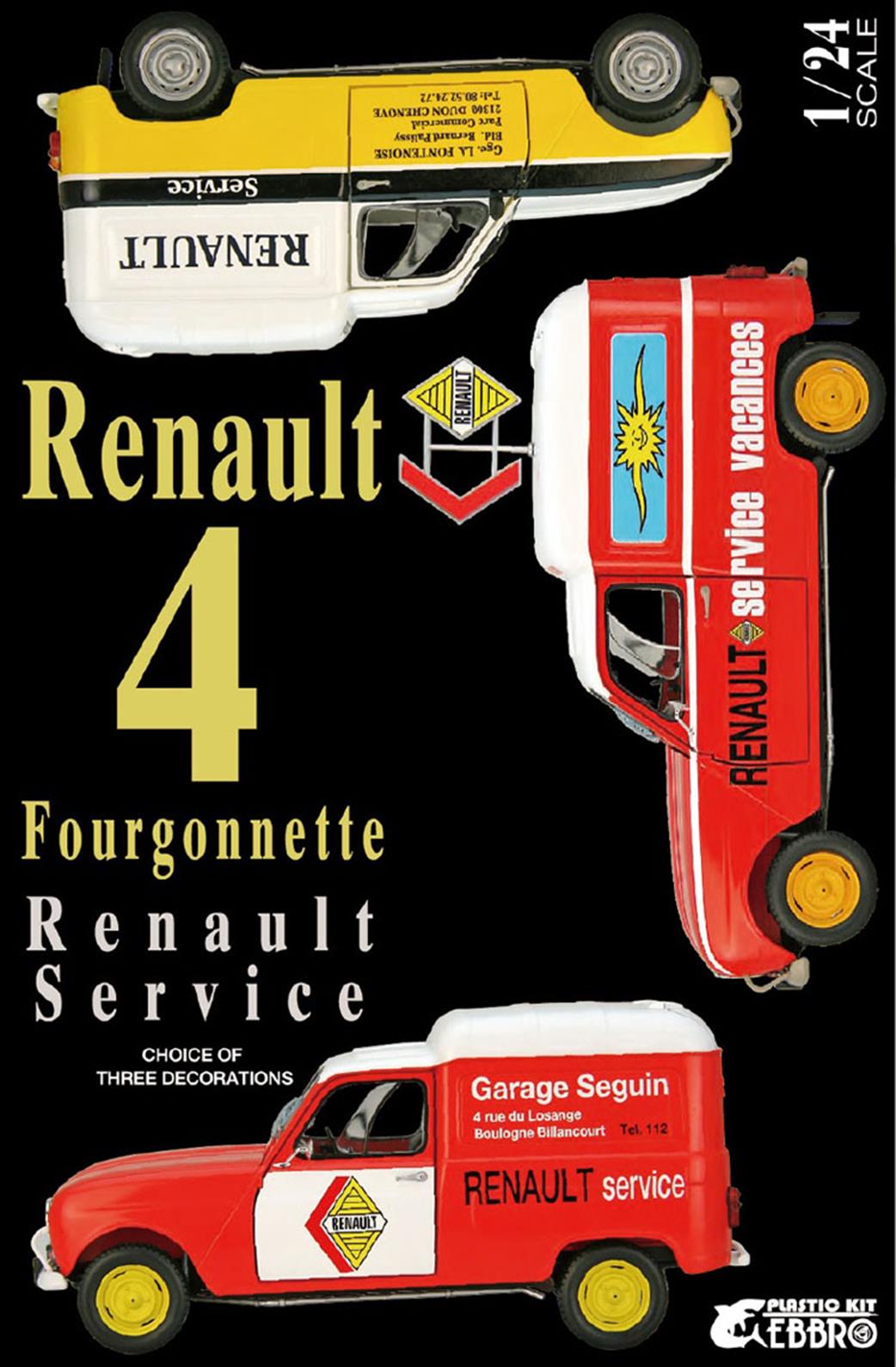 Ebbro 1/24 E25012 Renault 4 Fourgonnette Service Car Kit