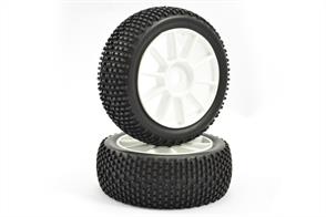 Fastrax 1/8th Premounted Buggy Tyres 'h Tread/10 Spoke