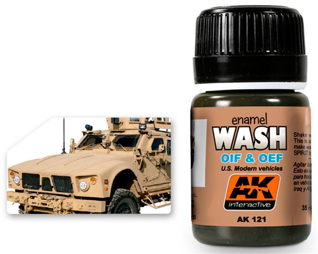 AK Interactive  00121 Enamel Wash For US Vehicles OIF And OEF 35ml Bottle